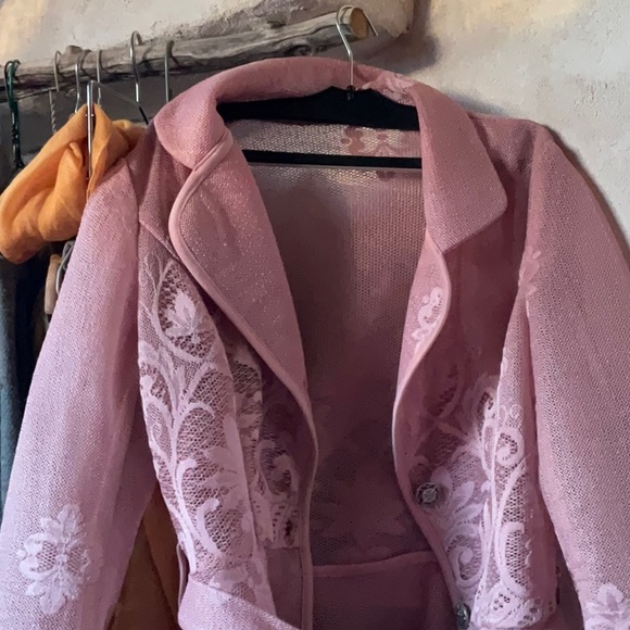 Pink lace swing summer dress jacket - Picture 2 of 7